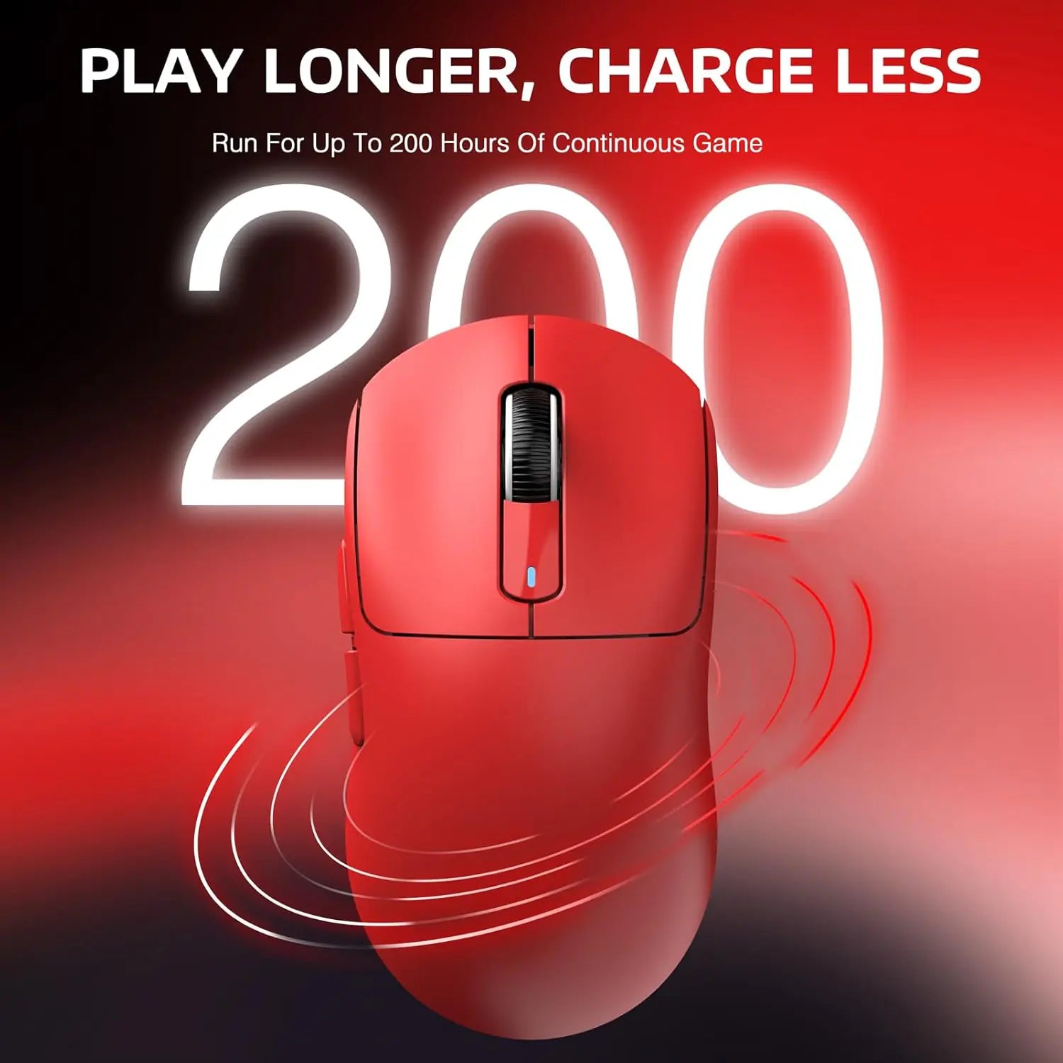 Attack Shark X3 49g Superlight Wireless Gaming Mouse – PAW3395 Sensor, 26K DPI, Tri-Mode (2.4G/Bluetooth/Wired), 1000Hz, 200-Hour Battery, TTC Encoder – Red