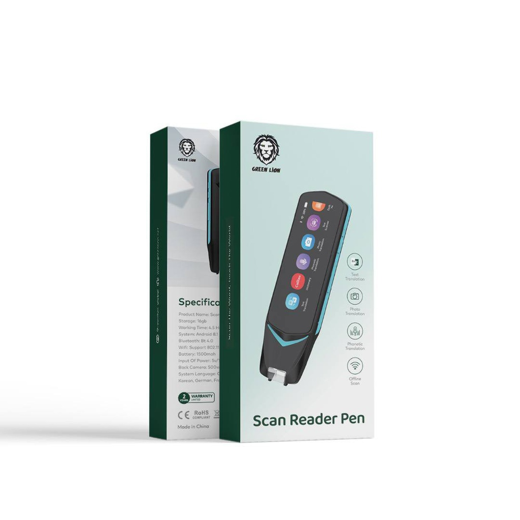 Green Lion Scan Reader Pen - Black