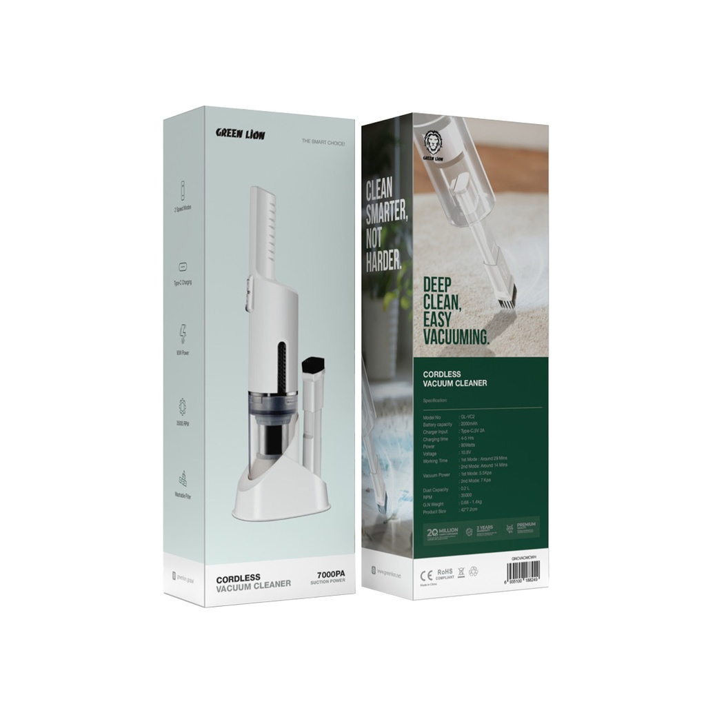 Green Lion Cordless Vacuum Cleaner - White