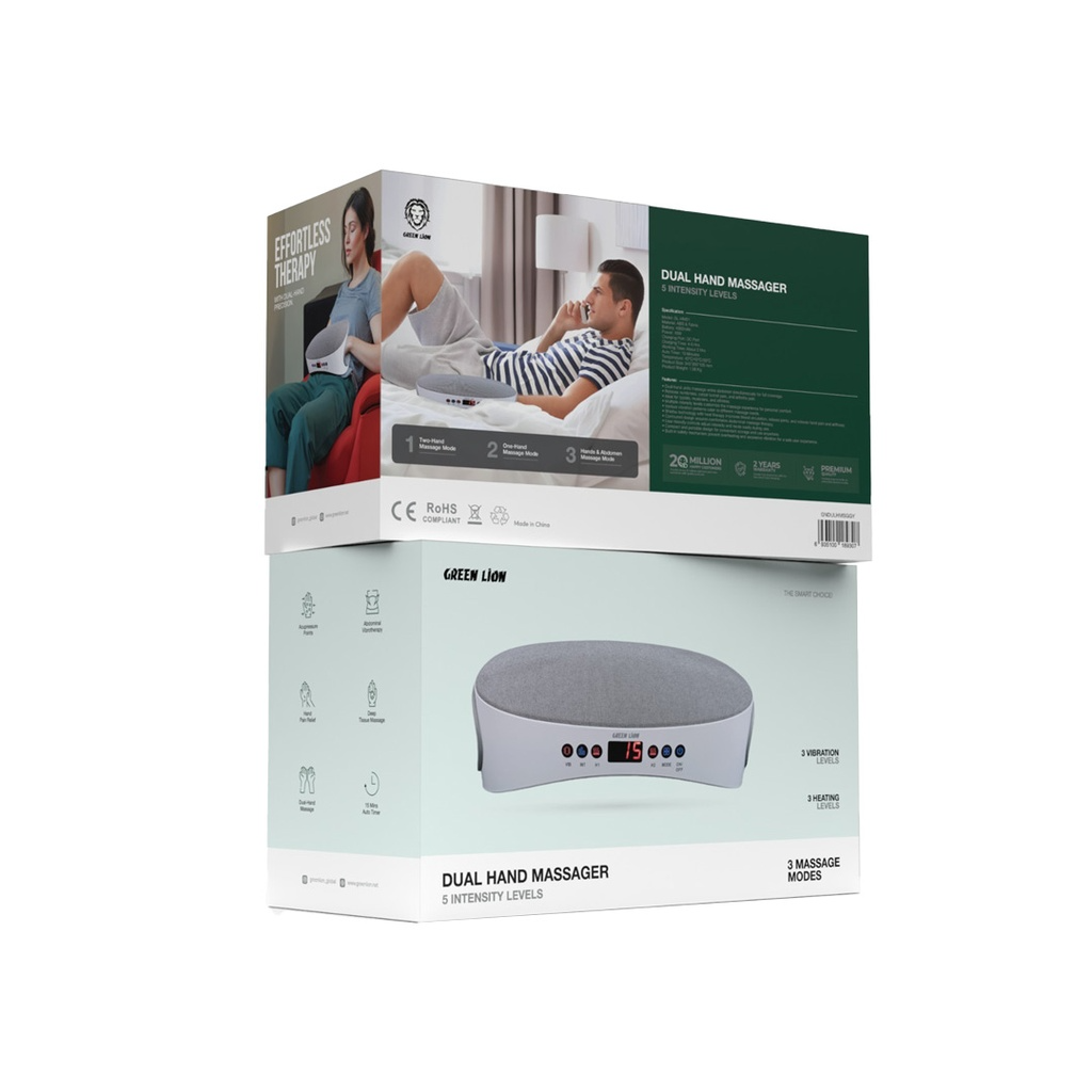 Green Lion Dual Hand Massager 5 Intensity Levels