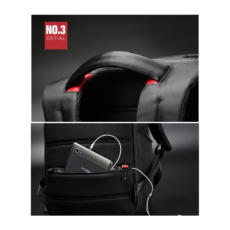 Kingsons Large & Multifunctional Design Backpack KS3140W Black, Water-resistant, shock-resistant, Ergonomic Design