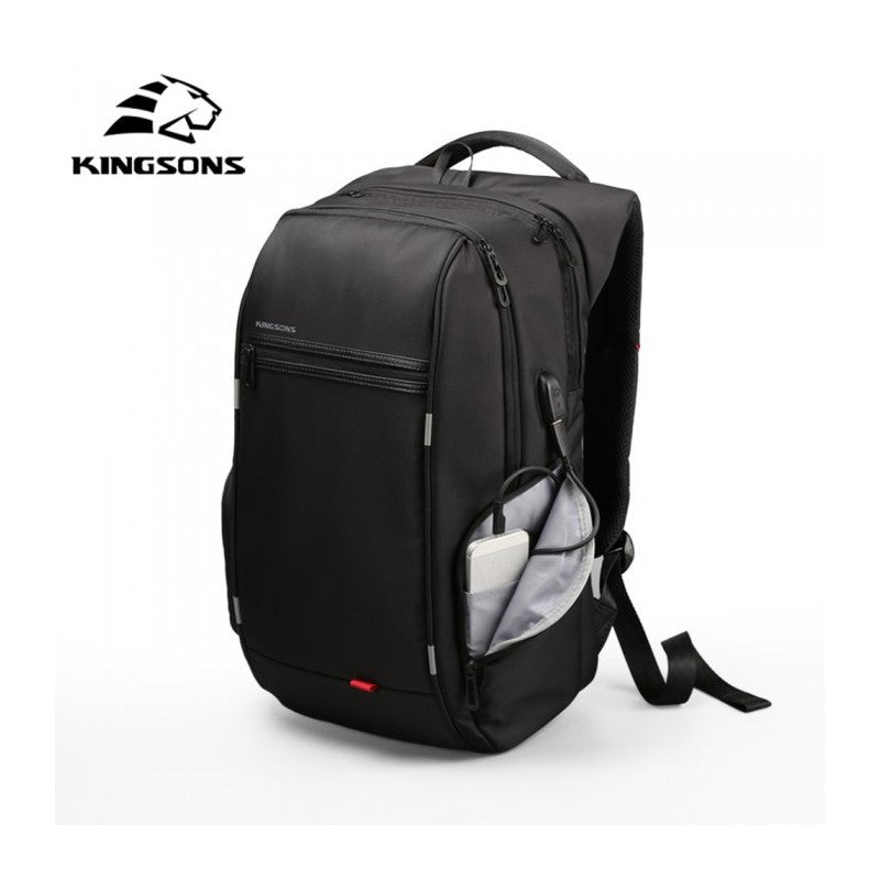 Kingsons Large & Multifunctional Design Backpack KS3140W Black, Water-resistant, shock-resistant, Ergonomic Design