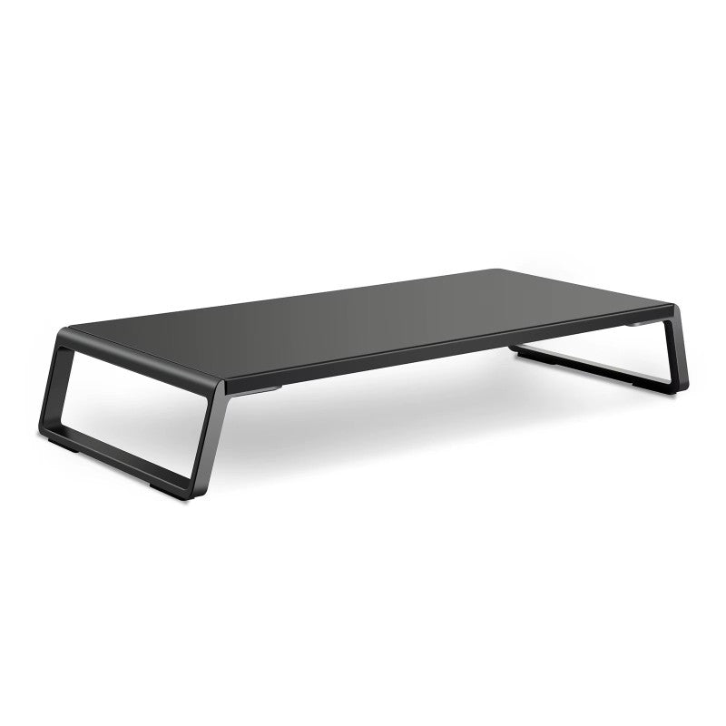 Laptop and Computer Monitor Riser Stand: Smart and Stylish Design in Aluminum and Wood 56.4 x 24 x 9.1cm Black Color - MRD73