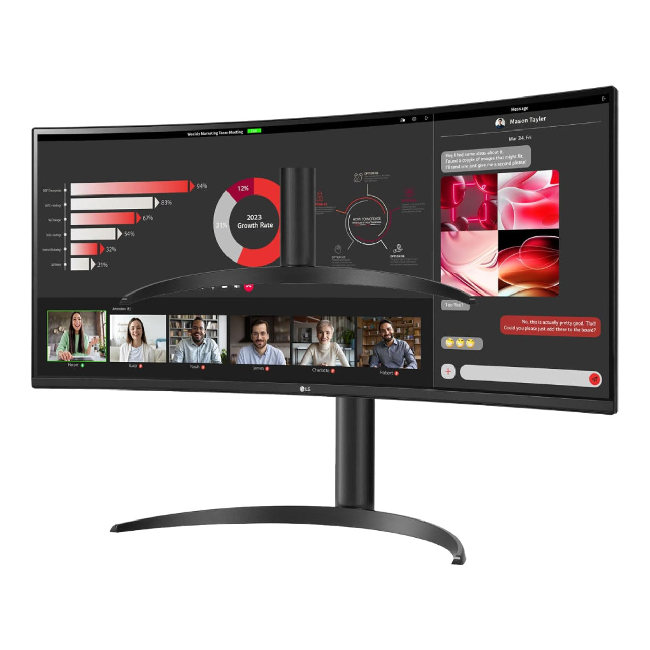 LG 34" Curved UltraWide WQHD HDR 10 100Hz Monitor | 34WR55QC-B