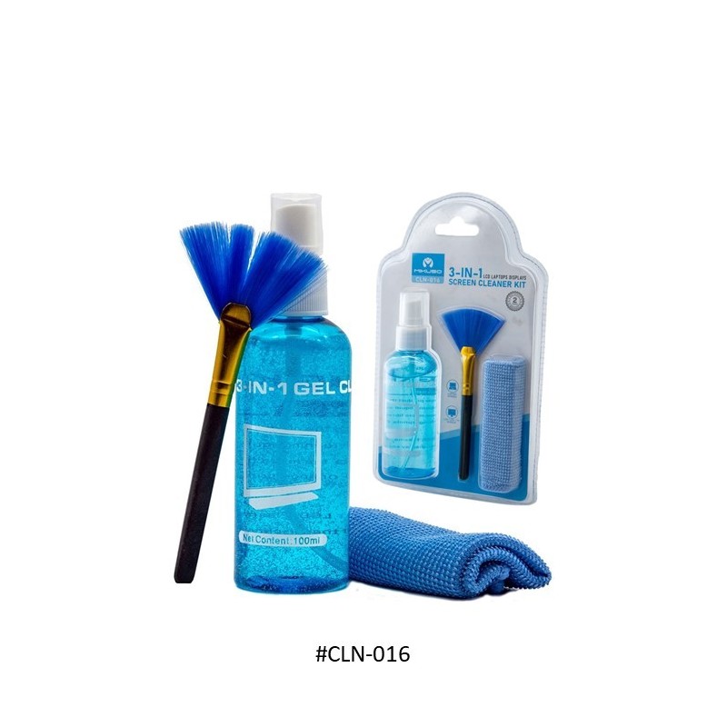 Mikuso CLN-016 3-in-1 Multipurpose Laptop Cleaning Kit Microfiber, Brush Cleaner Set for Keyboard PC Screen Phone