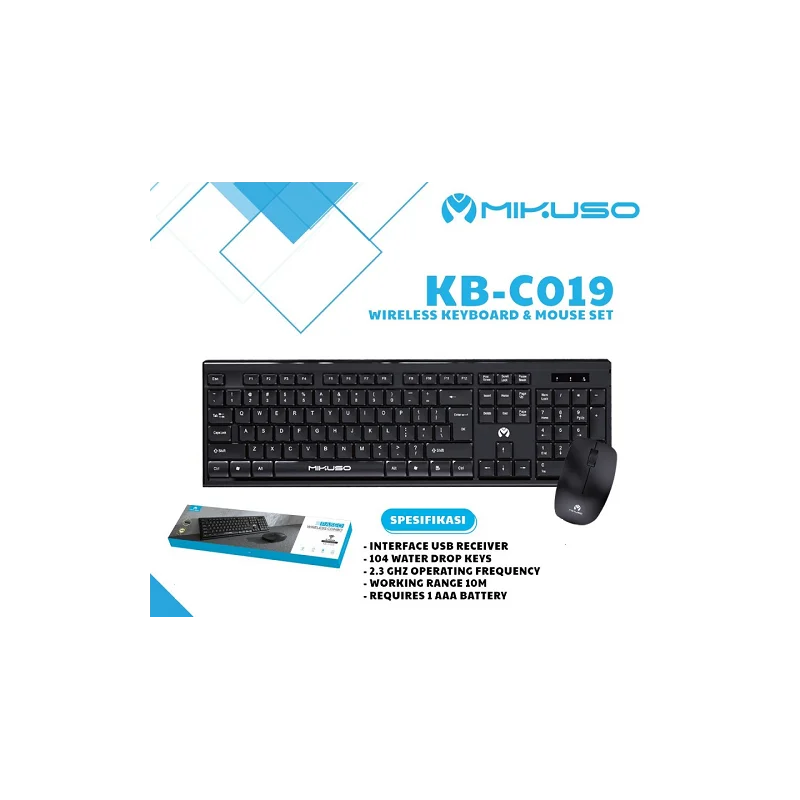 Mikuso KB-C019 Wireless Combo Keyboard & Mouse