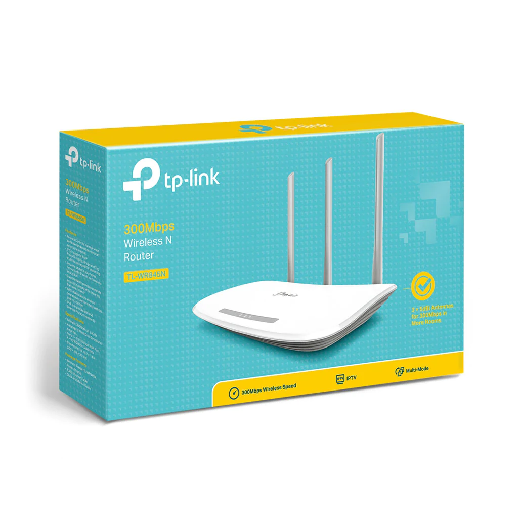 TP-link N300 WiFi Wireless Router TL-WR845N | 300Mbps Wi-Fi Speed | Three 5dBi high gain Antennas | IPv6 Compatible | AP/RE/WISP Mode | Parental Control | Single Band | Guest Network - White