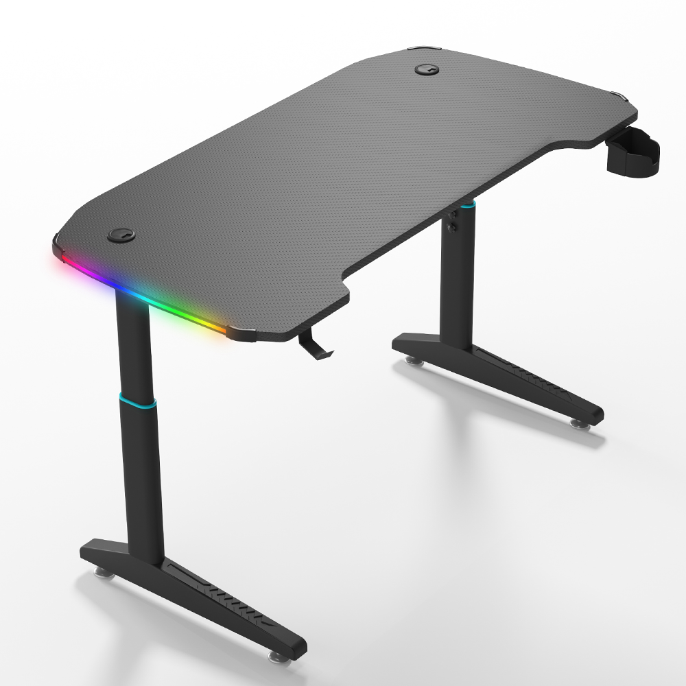 YY Ergonomic Manual Height Adjustable RGB Gaming Sit-Stand Desk