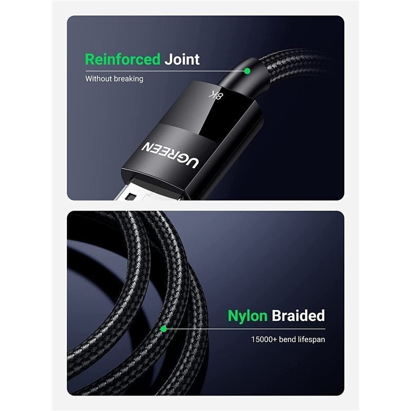UGREEN 8K Display Port 1.4 Male to Male Braided Cable, Available in 1.5M - DP114 80391