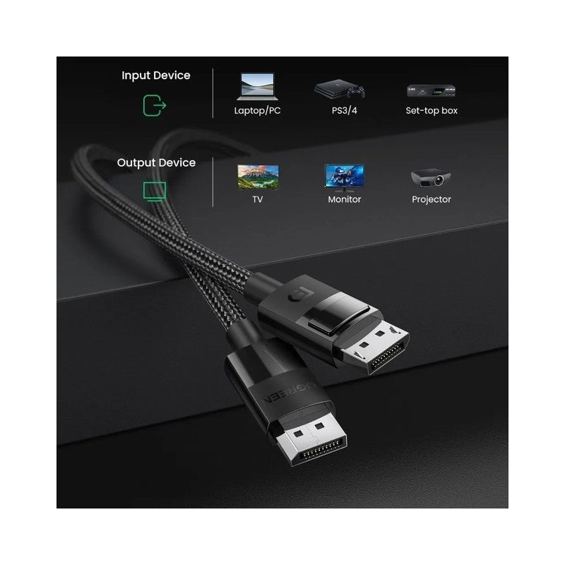 UGREEN 8K Display Port 1.4 Male to Male Braided Cable, Available in 1.5M - DP114 80391