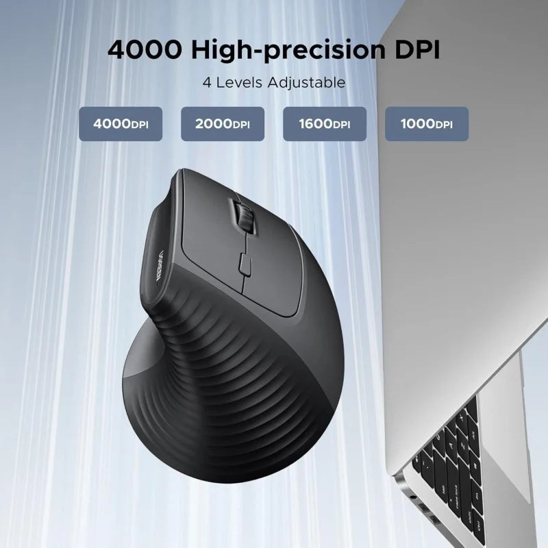 UGREEN Ergonomic Vertical 57° Ergonomic Angle, Silent Mouse, Bluetooth & Wireless, 4000 DPI - M571P 65042